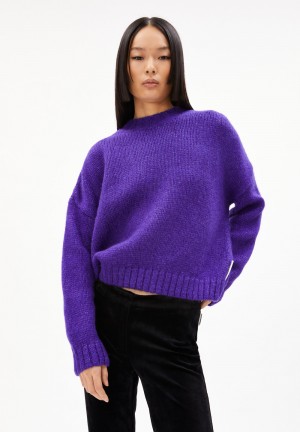 ARMEDANGELS INARAA PUIJPU Sweater Oversized Fit made of Alpaca Wool Mix Indigo | 7086BJGCF