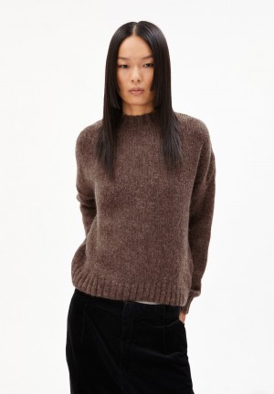 ARMEDANGELS INARAA PUIJPU Sweater Oversized Fit made of Alpaca Wool Mix Tiefesbraun | 5674TLXDC