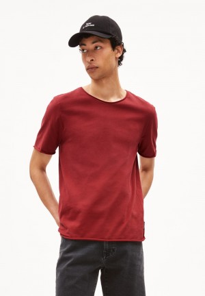 ARMEDANGELS JAAMES BRUSHED T-Shirt Regular Fit made of Organic Cotton Dunkel | 5371YFZQI