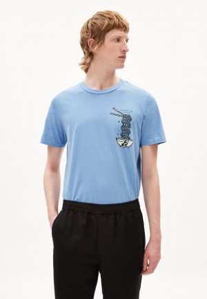 ARMEDANGELS JAAMES FISH SOUP T-Shirt Regular Fit made of Organic Cotton Blau | 2081VDOIM