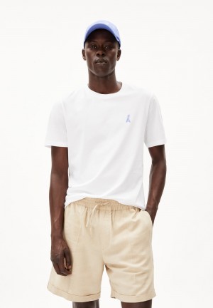 ARMEDANGELS JAAMES FLOWAA T-Shirt Regular Fit made of Organic Cotton Weiß | 2376OUQGJ