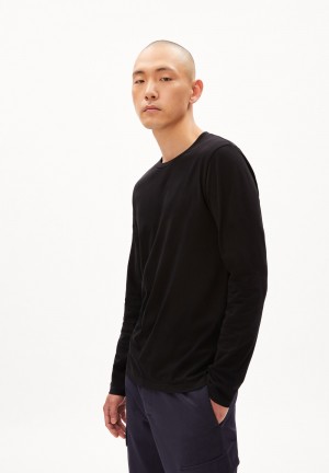 ARMEDANGELS JAAMES LONGSLEEVE Longsleeve Slim Fit made of Organic Cotton Schwarz | 9156DBGKL