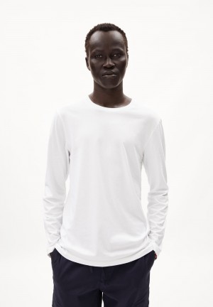 ARMEDANGELS JAAMES LONGSLEEVE Longsleeve Slim Fit made of Organic Cotton Weiß | 8079OPKFS