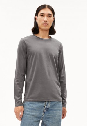 ARMEDANGELS JAAMES LONGSLEEVE Longsleeve Slim Fit made of Organic Cotton Iron Cast | 4839HUFXO