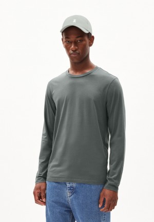 ARMEDANGELS JAAMES LONGSLEEVE Longsleeve Slim Fit made of Organic Cotton Space Steel | 9407SQFGD