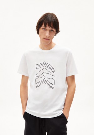 ARMEDANGELS JAAMES MOUNTAIN ICON T-Shirt made of organic cotton Weiß | 2894JQHKF