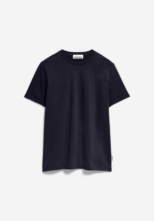 ARMEDANGELS JAAMES STRUCTURE Heavyweight T-Shirt Regular Fit made of Organic Cotton Night Sky | 3075BFODY