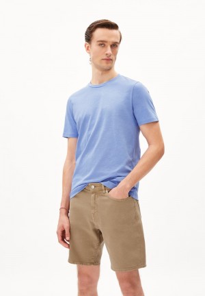 ARMEDANGELS JAAMES STRUCTURE Heavyweight T-Shirt Regular Fit made of Organic Cotton Blau | 6351MXDGN
