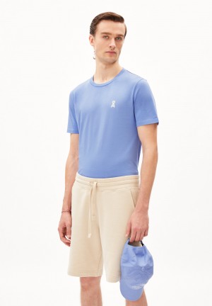 ARMEDANGELS JAAMES SUMMER CLOUD T-Shirt Regular Fit made of Organic Cotton Blau | 5376IVYSQ