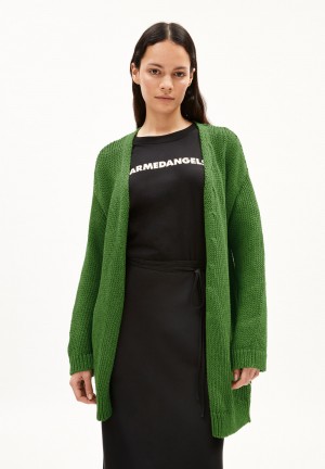 ARMEDANGELS JALDAA Cardigan Loose Fit made of Organic Cotton Grün | 0478DCOVP