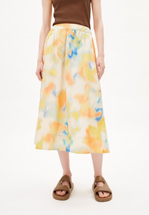 ARMEDANGELS JASINAA THERMAL CAM Woven Skirt Loose Fit made of Organic Cotton Weiß | 8062WKGTU