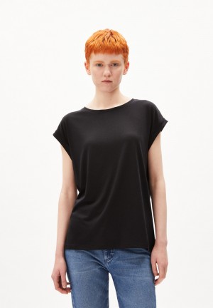 ARMEDANGELS JILAANA T-Shirt Regular Fit made of TENCEL™ Lyocell Mix Schwarz | 8160WHJBG