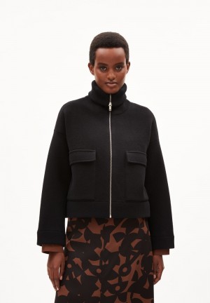 ARMEDANGELS JOANIAAS Knit Jacket Oversized Fit made of Organic Wool Mix Black-black | 2870ACTIR