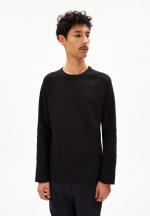 ARMEDANGELS JOSUAA WAFFLE T-Shirt Relaxed Fit made of Organic Cotton Schwarz | 4735TFSMR