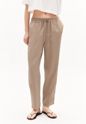 ARMEDANGELS KAADIA TAPERED LINO Woven Pants made of Linen-Mix Cinnamon Dust | 4652FYIGJ