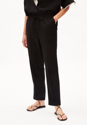ARMEDANGELS KAADIA TAPERED LINO Woven Pants made of Linen-Mix Schwarz | 2916CUQLS