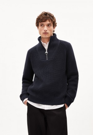 ARMEDANGELS KAALVES Sweater Regular Fit made of Organic Cotton Night Sky | 6840IPYGQ