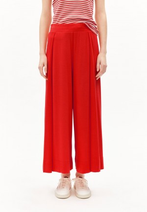 ARMEDANGELS KAARO LINI Jersey Pants made of LENZING™ ECOVERO™ Viscose Mix Rot | 5283JADRM
