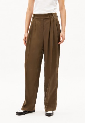 ARMEDANGELS KAAYAH Woven Pants made of TENCEL™ x REFIBRA™ Lyocell Dried Moss | 8623GPYUE