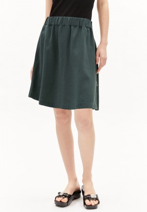 ARMEDANGELS KESIAA LINO Woven Skirt Relaxed Fit made of Linen-Mix Space Steel | 5761PCEIO