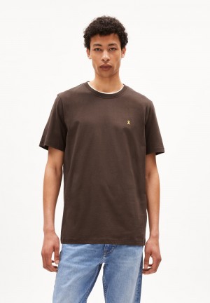 ARMEDANGELS LAARON Heavyweight T-Shirt Relaxed Fit made of Organic Cotton Earth | 8936URIWH