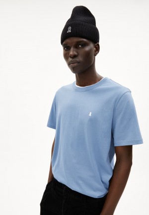 ARMEDANGELS LAARON Heavyweight T-Shirt Relaxed Fit made of Organic Cotton Blau | 0196EOKAD