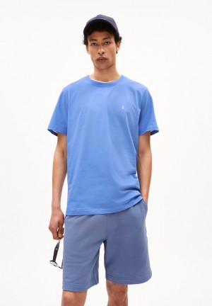ARMEDANGELS LAARON Heavyweight T-Shirt Relaxed Fit made of Organic Cotton Blau | 7861WCRSG