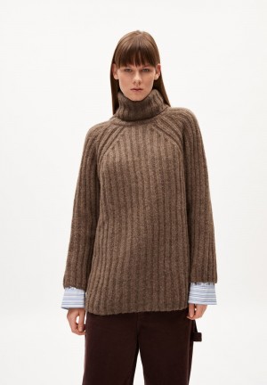 ARMEDANGELS LANESSAA Sweater Loose Fit made of Alpaca Wool Mix Tiefesbraun | 8351PEBMJ
