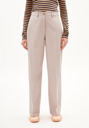 ARMEDANGELS LEANDRAA HANDAAS Woven Pants made of Organic Cotton Mix Cinnamon Dust-oatmilk | 1520FEGVW