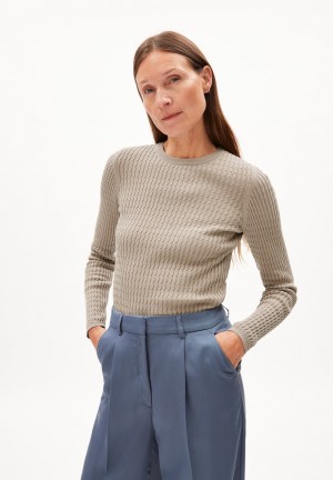 ARMEDANGELS LELIAAS Sweater Slim Fit made of Organic Cotton Sand Stone | 7956HRVMO