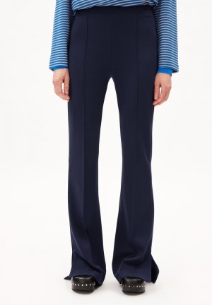 ARMEDANGELS LEYLAARI SLIT HEM Jersey Pants made of LENZING™ ECOVERO™ Viscose Mix Night Sky | 7312FBHRL