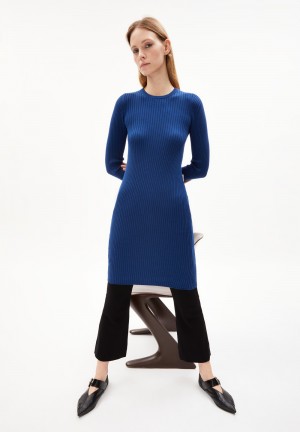 ARMEDANGELS LIAA RN Knit Dress Slim Fit made of Organic Cotton Indigo | 7259UFALJ