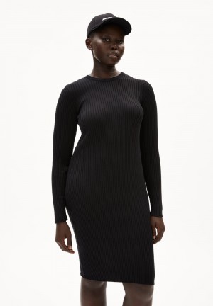 ARMEDANGELS LIAA RN Knit Dress Slim Fit made of Organic Cotton Schwarz | 8546NPFGV