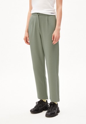 ARMEDANGELS LINAA LOU Jersey Pants made of Organic Cotton Mix Grau Grün | 1374ZWDRU