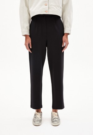 ARMEDANGELS LINAA LOU Jersey Pants made of Organic Cotton Mix Schwarz | 8490ELMAS