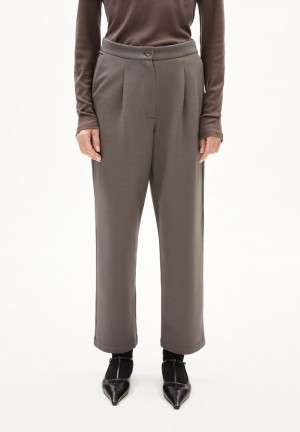 ARMEDANGELS LIRAA LOU Jersey Pants made of Organic Cotton Mix Iron Cast | 9368VAJHB