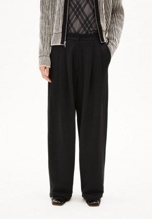 ARMEDANGELS LIRAA LOU WIDELEG Jersey Pants made of Organic Cotton Mix Schwarz | 5413ZWFQC