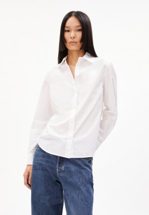 ARMEDANGELS LOUILAA Blouse Relaxed Fit made of Organic Cotton Weiß | 0364IWOGT