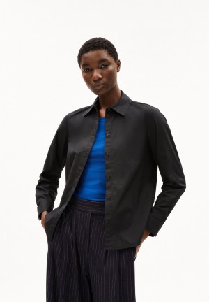 ARMEDANGELS LOUILAA Blouse Relaxed Fit made of Organic Cotton Schwarz | 2935DWFCP
