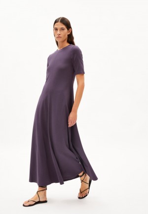 ARMEDANGELS LUANAA LITAA Heavyweight Jersey Dress Slim Fit made of Organic Cotton Mix Blau | 5186LFIZB