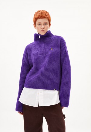 ARMEDANGELS LUANIAA Sweater Oversized Fit made of Alpaca Wool Mix Indigo | 1978FZDPM