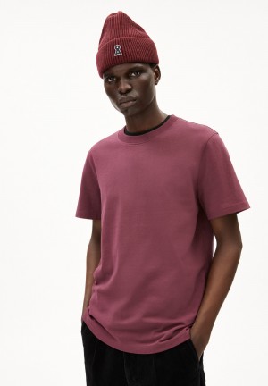 ARMEDANGELS MAARKOS Heavyweight T-Shirt Relaxed Fit made of Organic Cotton Mix Cranberry Juice | 5932HPXZL