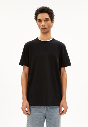 ARMEDANGELS MAARKOS Heavyweight T-Shirt Relaxed Fit made of Organic Cotton Mix Schwarz | 4093NQBLS