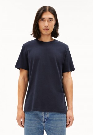 ARMEDANGELS MAARKOS Heavyweight T-Shirt Relaxed Fit made of Organic Cotton Mix Night Sky | 6435YOFCK