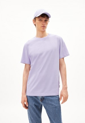 ARMEDANGELS MAARKOS Heavyweight T-Shirt Relaxed Fit made of Organic Cotton Mix Lavendel Hell | 8340AUZYF
