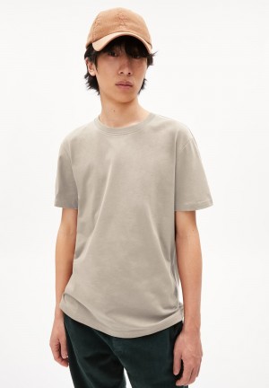 ARMEDANGELS MAARKOS Heavyweight T-Shirt Relaxed Fit made of Organic Cotton Mix Sand Stone | 7381WBZPE
