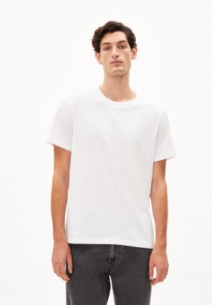 ARMEDANGELS MAARKOS Heavyweight T-Shirt Relaxed Fit made of Organic Cotton Mix Weiß | 1397NOGHR
