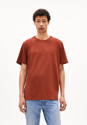 ARMEDANGELS MAARKOS Heavyweight T-Shirt Relaxed Fit made of Organic Cotton Mix Dunkel | 3942JEFLU