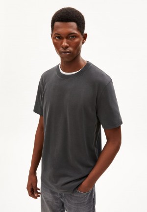 ARMEDANGELS MAARKOS Heavyweight T-Shirt Relaxed Fit made of Organic Cotton Mix Graphite | 7904EWRFZ