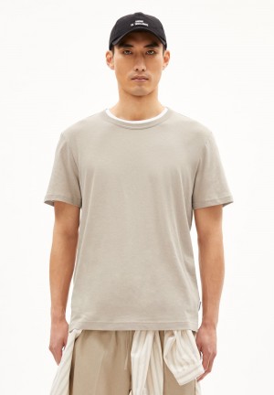 ARMEDANGELS MAARKOS LINO T-Shirt Relaxed Fit made of Linen-Mix Sand Stone | 4619YGVDP
